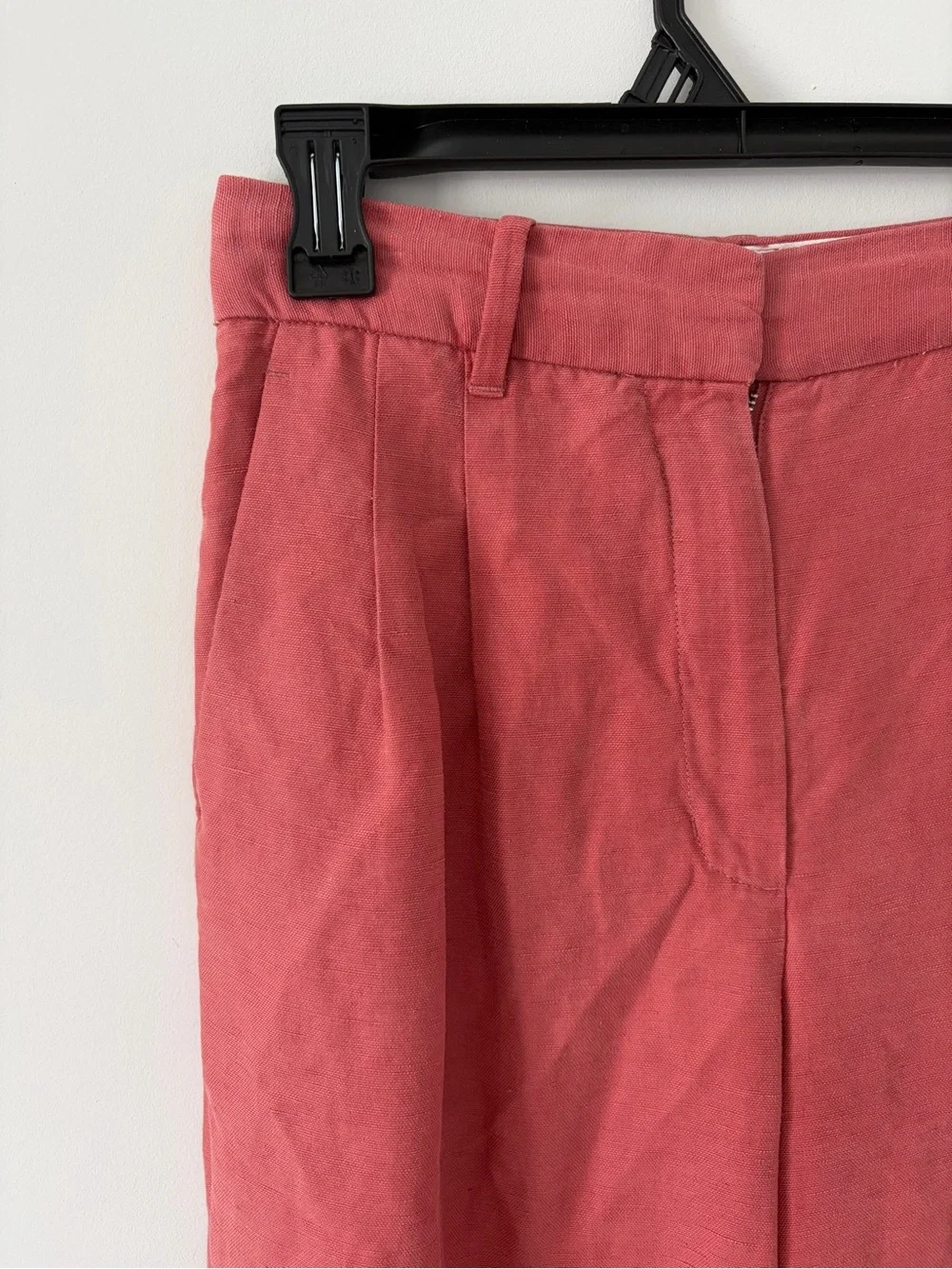 Aritzia Wilfred The Effortless Linen Cropped Wide Leg Pant Warm Sienna Red 2
